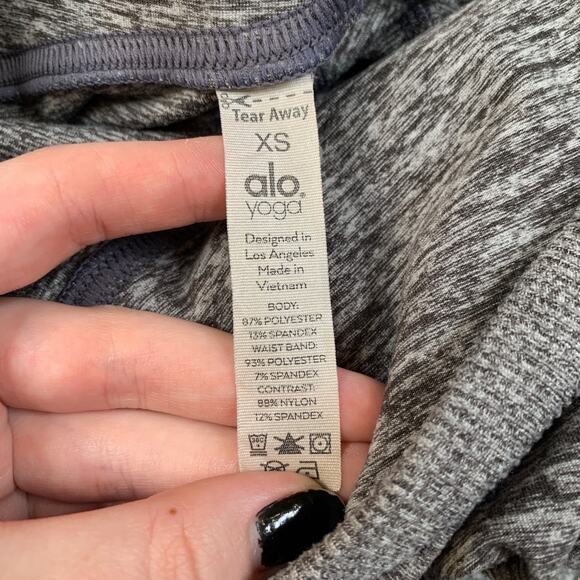 ALO Yoga Leggings Womens XS Extra Small Grey High Waist Lounge Wide Waistband - Picture 6 of 11